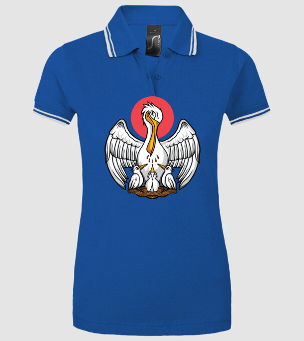 Familie Pelican model albastru regal pe tricou