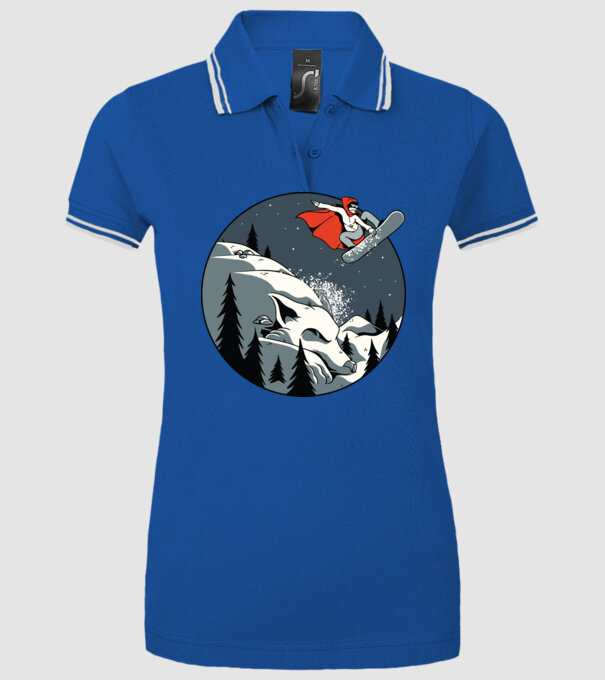 Scufița Roșie și Lupul Snowboard model albastru regal pe tricou