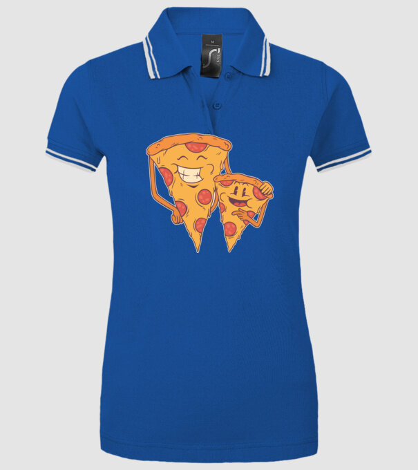 Familie Pizza model albastru regal pe tricou