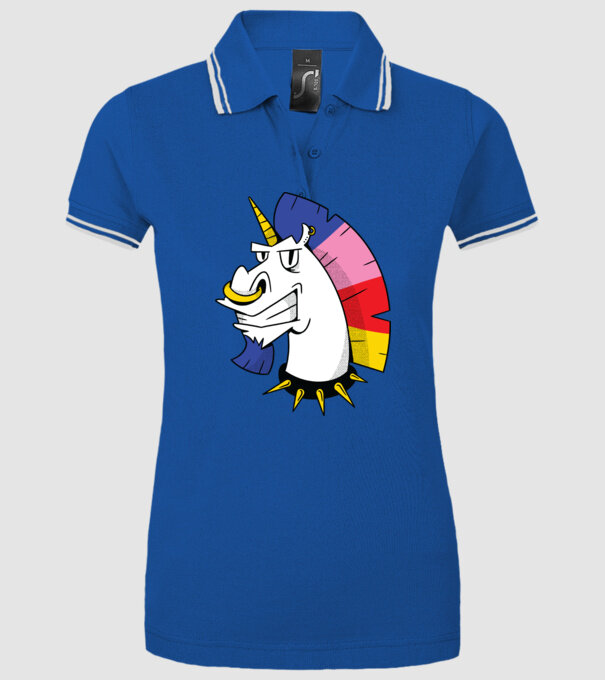 Punk unicorn model albastru regal pe tricou