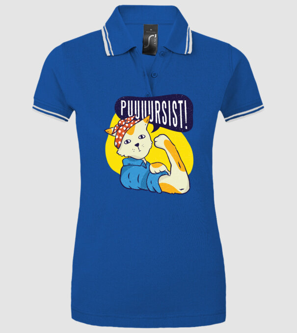 Pisică Pursist model albastru regal pe tricou