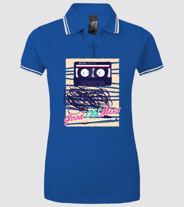 Vremuri bune și vechi Casetă model albastru regal pe tricou