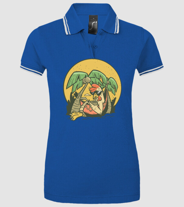Pui relaxați model albastru regal pe tricou