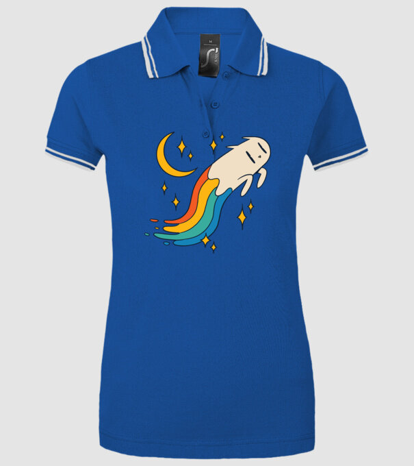 Pisoi zburător model albastru regal pe tricou