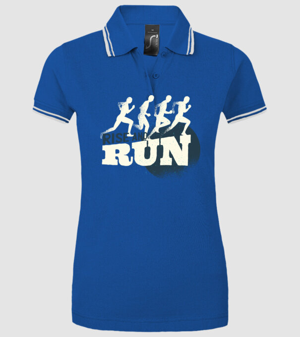 Rise and Run - Tricou pentru alergători model albastru regal pe tricou