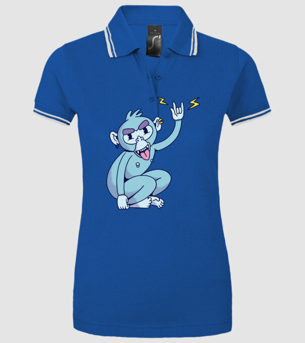 Maimuța Rocker model albastru regal pe tricou