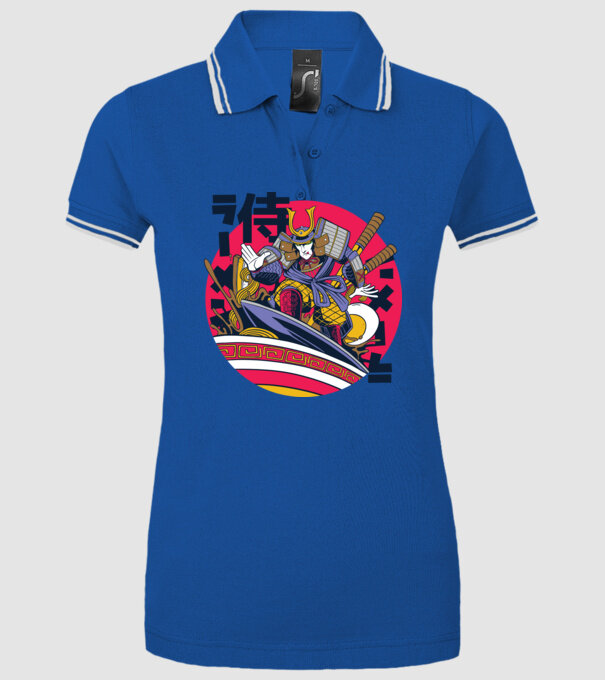 Samurai Ramen Surf model albastru regal pe tricou