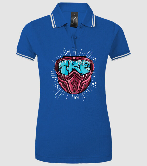 Schi, mască model albastru regal pe tricou