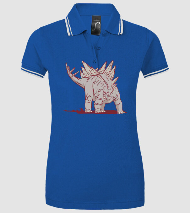 Stegosaurus dinozaur model albastru regal pe tricou