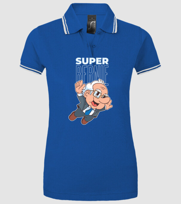 Super Bernie Sanders model albastru regal pe tricou