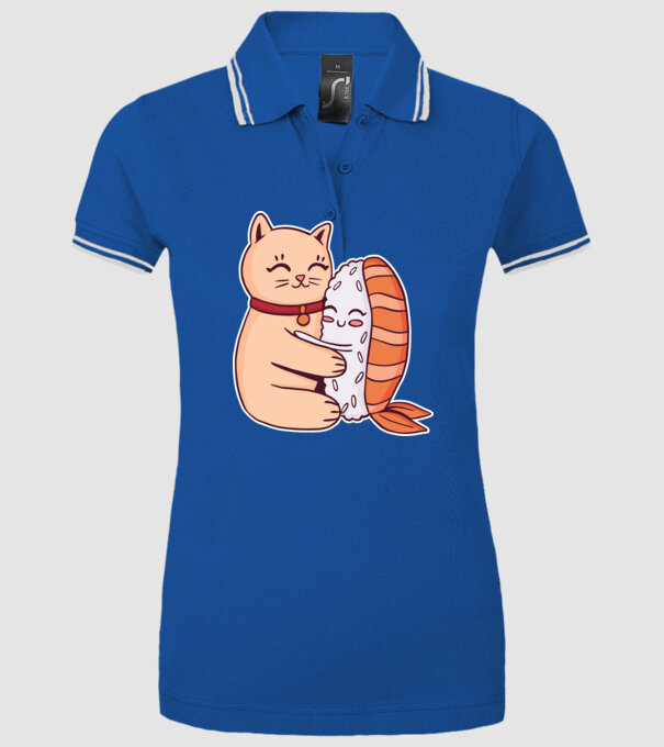 Sushi cu Pisică model albastru regal pe tricou