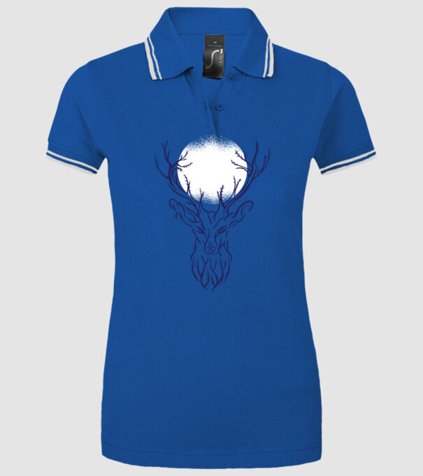 Siluetă cerb model albastru regal pe tricou