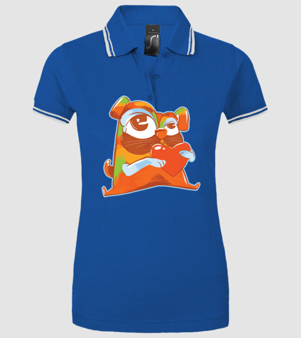 Mops colorat model albastru regal pe tricou