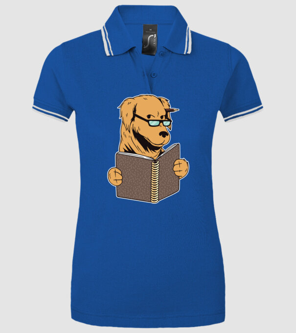 Câine Studiind model albastru regal pe tricou