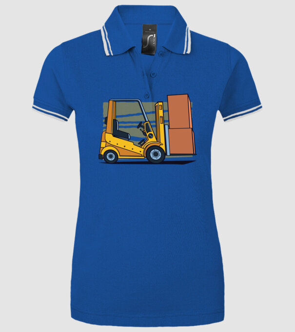 Stivuitor model albastru regal pe tricou