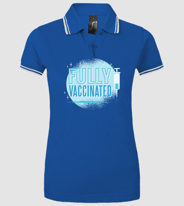 Complet vaccinat model albastru regal pe tricou
