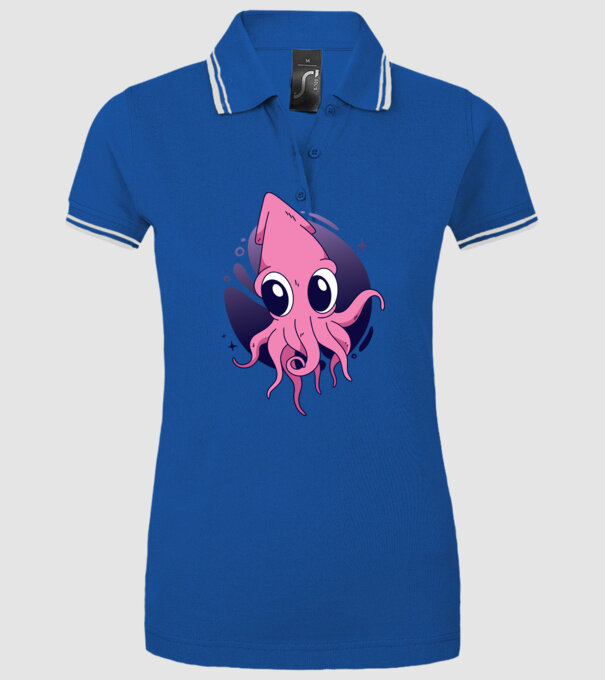 Calmar model albastru regal pe tricou