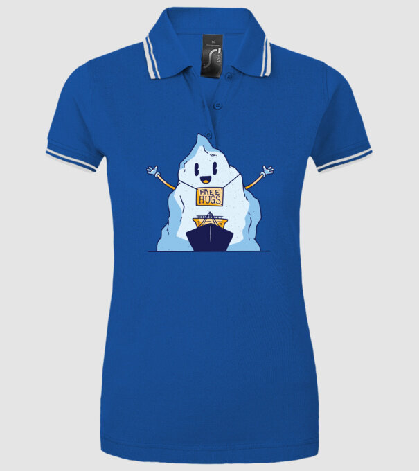 Titanic Iceberg Free Hugs model albastru regal pe tricou