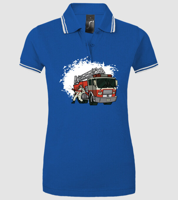 Pompier în acțiune model albastru regal pe tricou