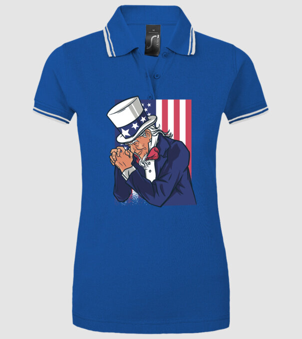 Uncle Sam se roagă model albastru regal pe tricou