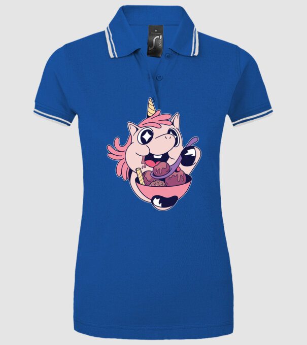 Unicorn Înghețată model albastru regal pe tricou