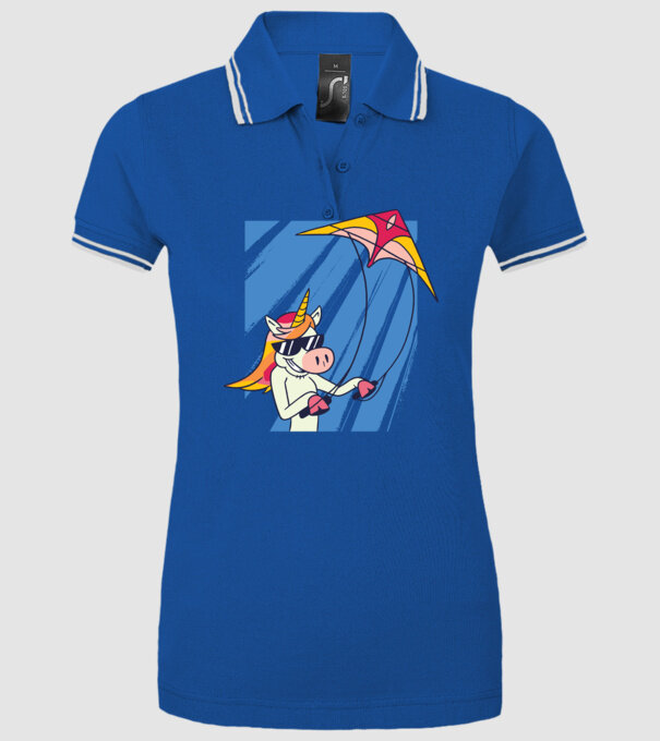 Unicorn lansează zmeie tricou drăguț model albastru regal pe tricou