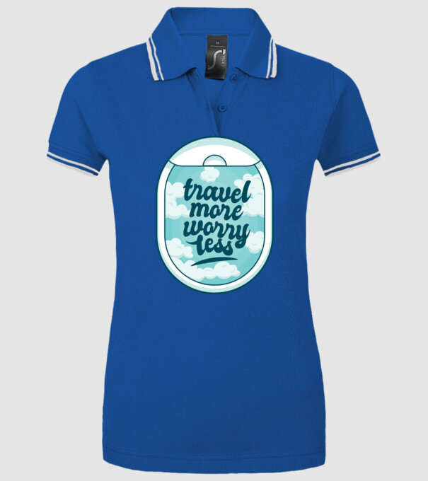 Călătorește mai mult, fă-ți mai puține griji model albastru regal pe tricou