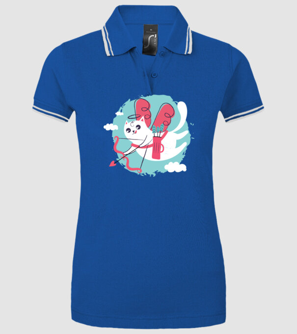 Pisică Valentin model albastru regal pe tricou