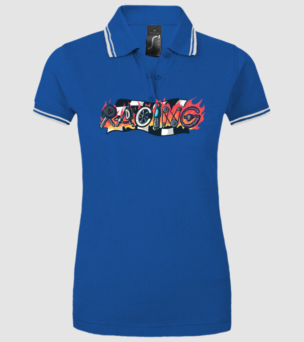 Cursă Racing model albastru regal pe tricou