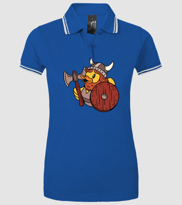 Rățușcă de cauciuc Viking model albastru regal pe tricou