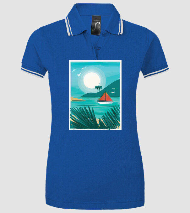Navigație Pictură model albastru regal pe tricou