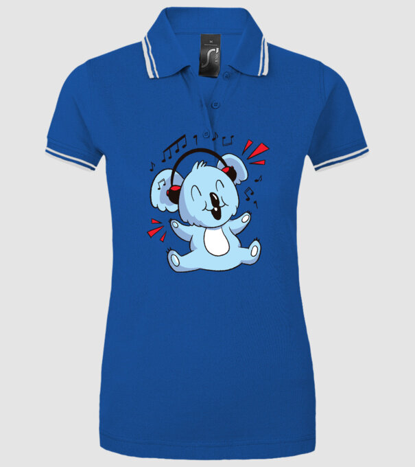 Koala iubitor de muzică model albastru regal pe tricou