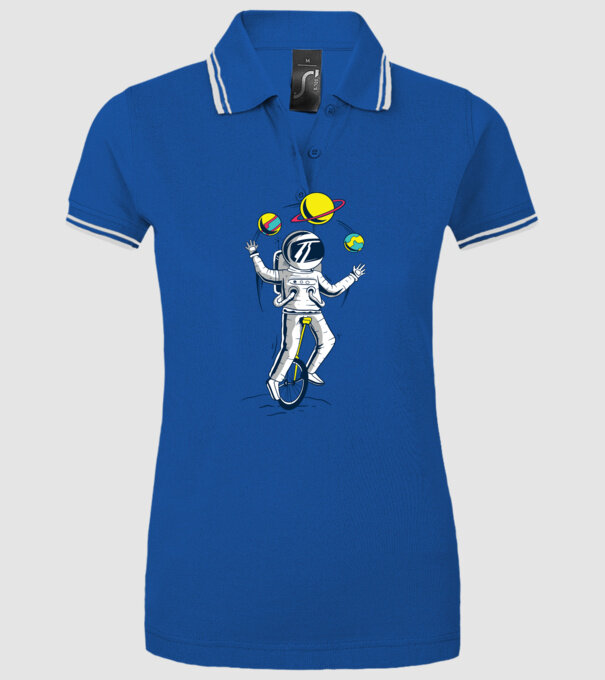 Jongler Astronaut model albastru regal pe tricou