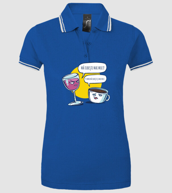 mă iubește mai mult! - pe mine mă iubește și mai mult... model albastru regal pe tricou
