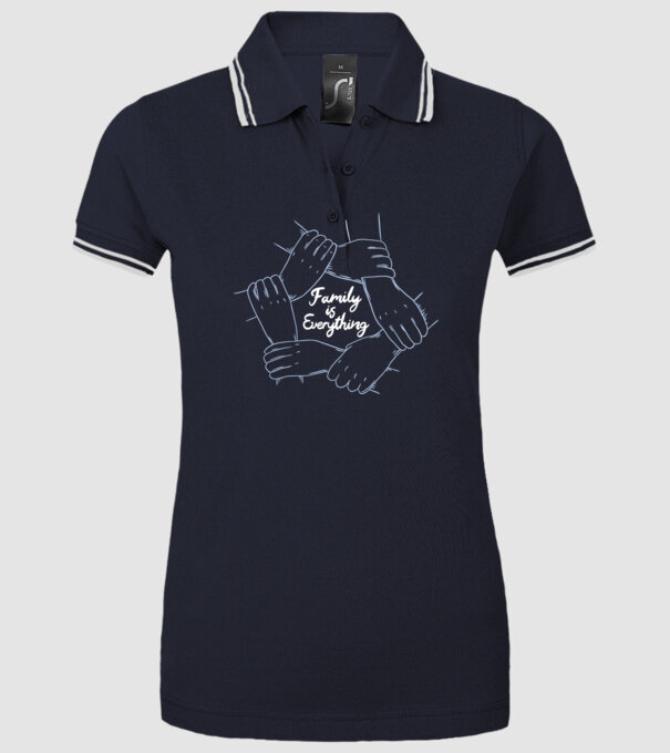 Familia este totul model albastru închis pe tricou