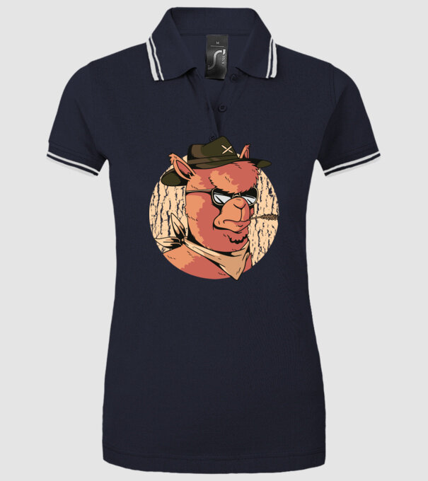 Alpaka model albastru închis pe tricou