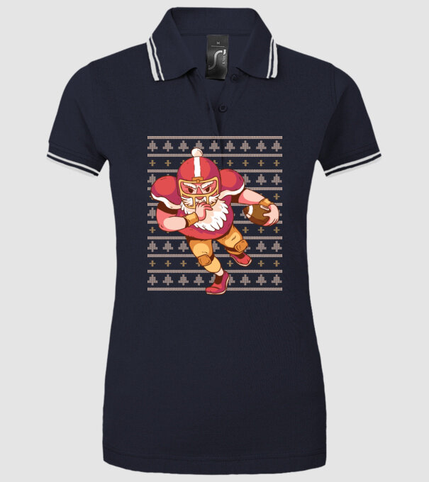 Fotbal american Moș Crăciun Touchdown Touchdown tricou Pulover urât cu model model albastru închis pe tricou