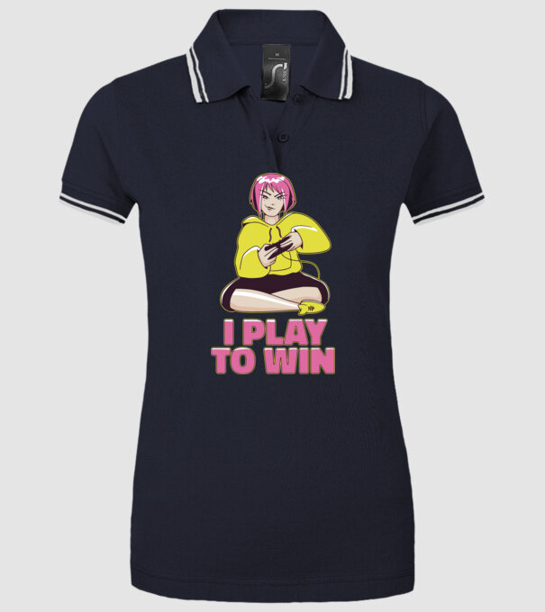 Anime fată Gamer model albastru închis pe tricou