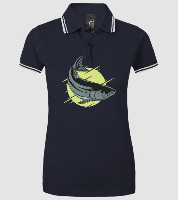 Atlantic Salmon - Somon de Marea Baltică model albastru închis pe tricou