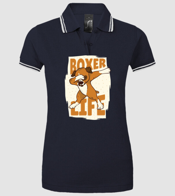 Boxer Life DAB model albastru închis pe tricou
