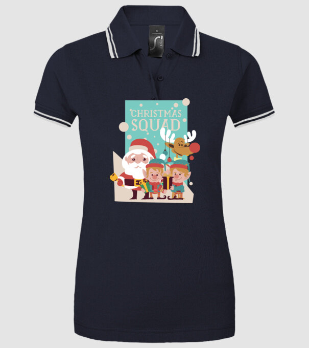 Christmas Squad Echipa de Crăciun model albastru închis pe tricou