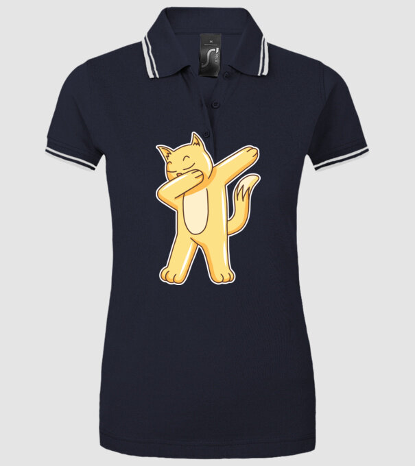 Pisică DAB model albastru închis pe tricou