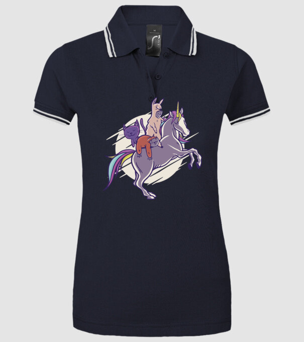 Animale drăguțe pe Unicorn model albastru închis pe tricou