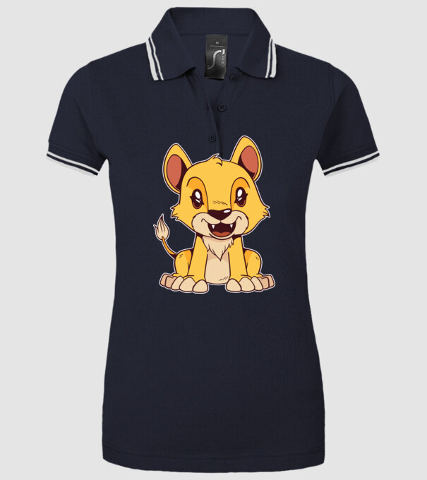 pui de leu drăguț model albastru închis pe tricou