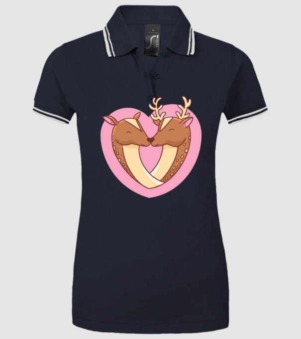 Căprioară și cerb drăguț model albastru închis pe tricou