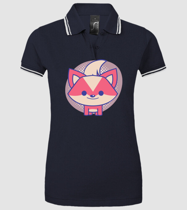 Vulpe drăguță model albastru închis pe tricou