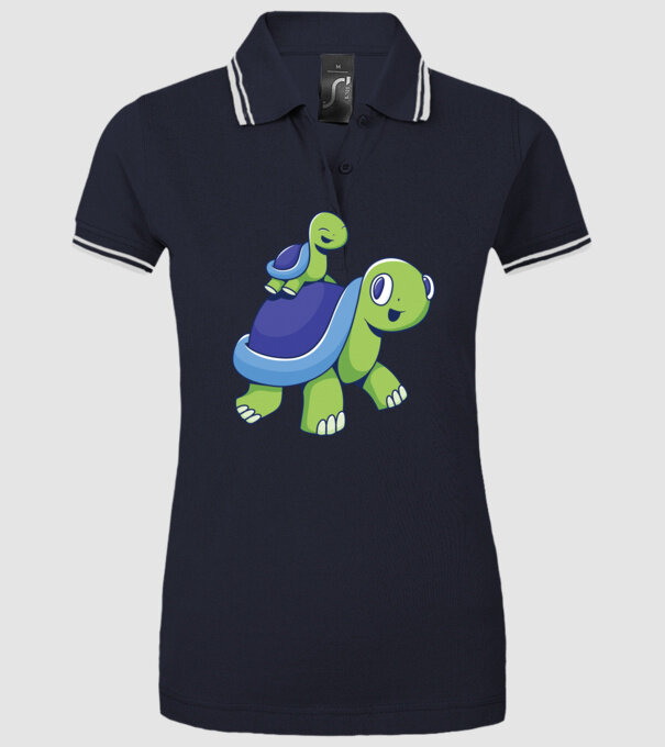 Familie țestoase drăguțe model albastru închis pe tricou