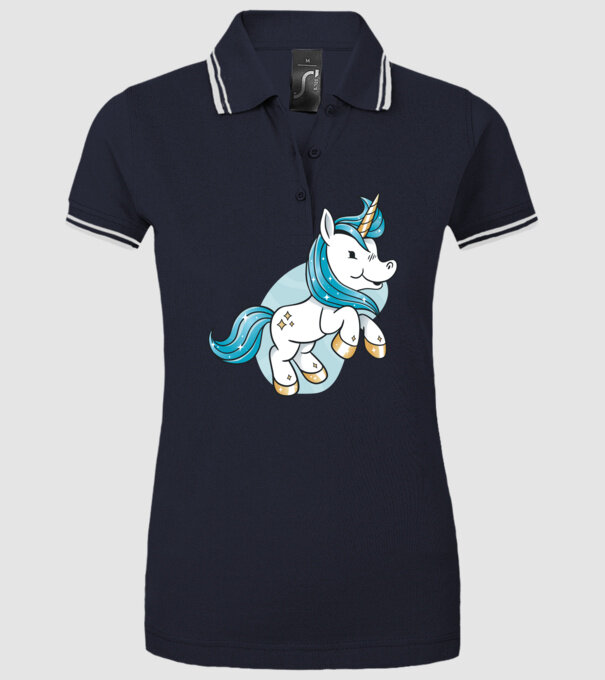Unicorn drăguț model albastru închis pe tricou