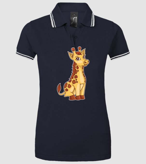 Girafă drăguță model albastru închis pe tricou