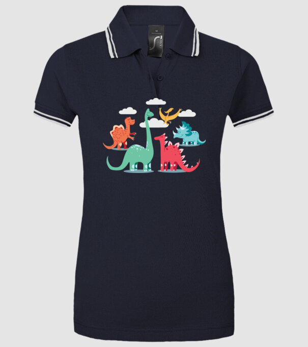 Dinozauri model albastru închis pe tricou